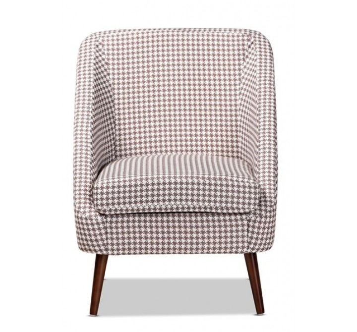 Baxton Studio Gia Brown White Houndstooth Accent Chair