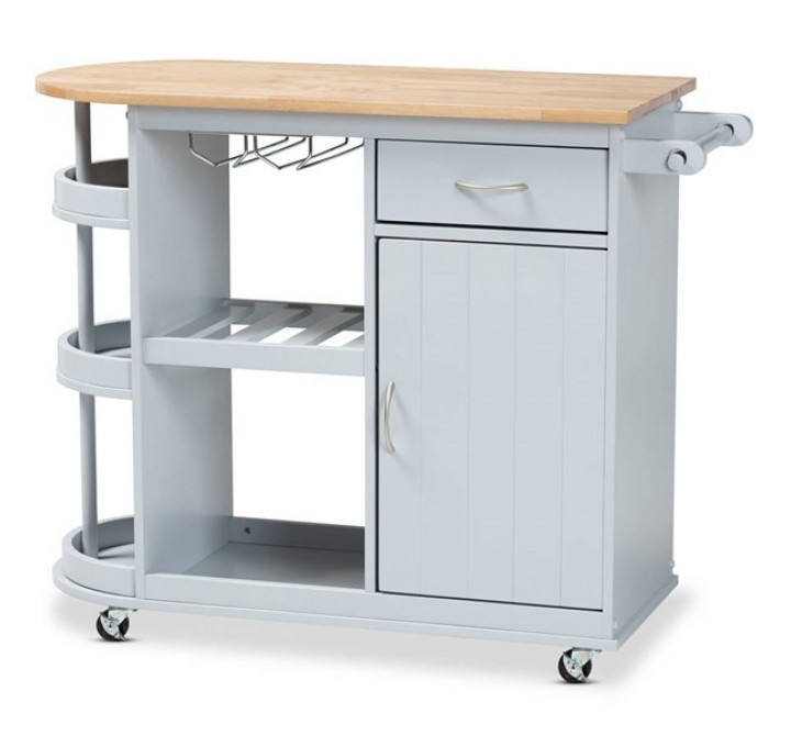 Baxton Studio Donnie Two-Tone Kitchen Storage Cart