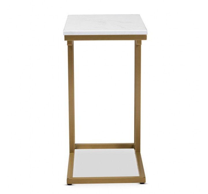 Baxton Studio Renzo Faux Marble Table Top End Table