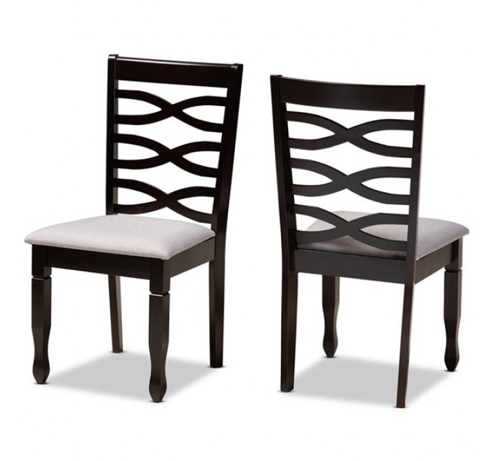 Baxton Studio Lanier Grey Dark Brown Dining Chair - Set of 2