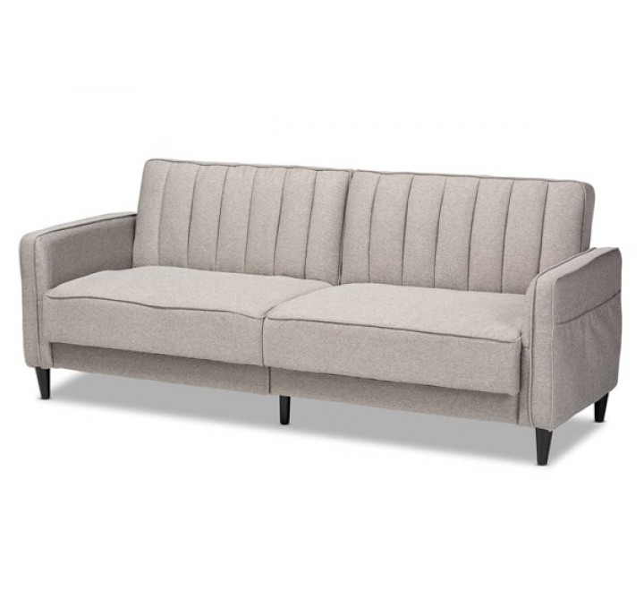 Baxton Studio Colby Light Grey Fabric Upholstered Sleeper Sofa