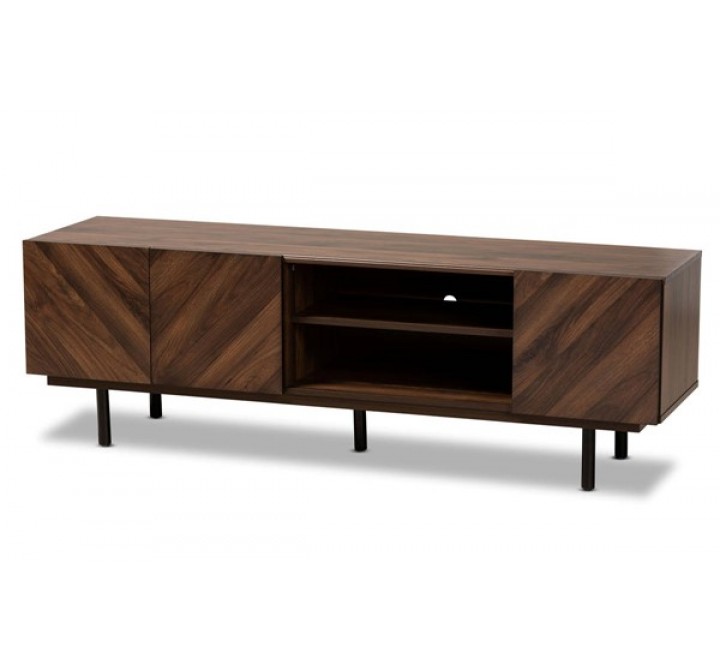 Baxton Studio Berit Walnut Wood TV Stand