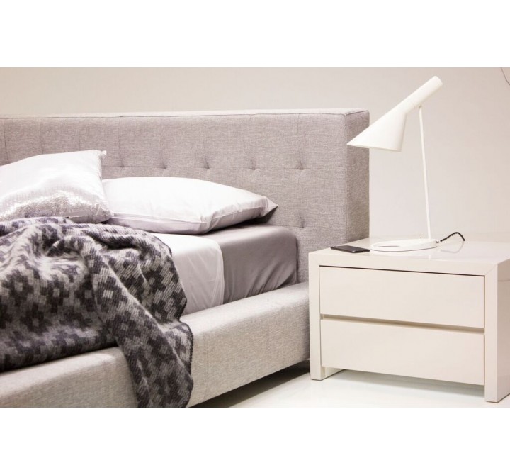Fresca King Bed Pewter Tweed