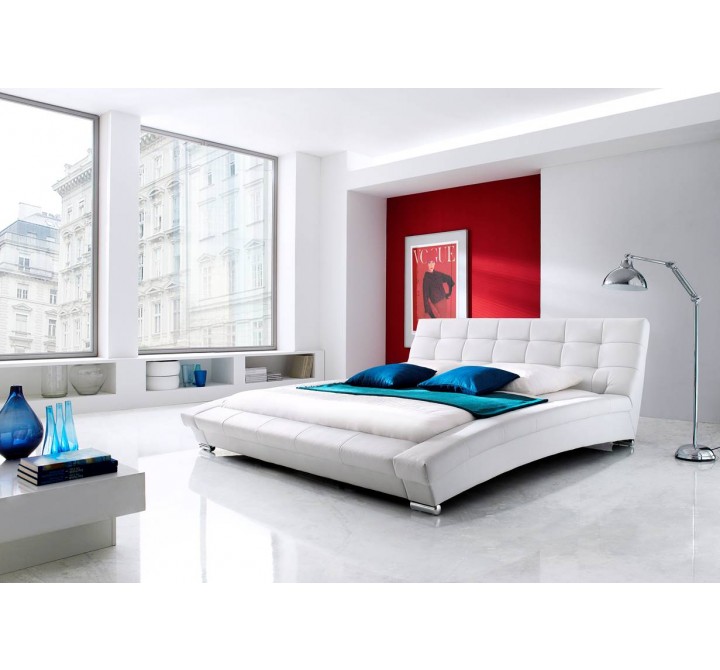 Diamond Sofa Bella Bed in White Leatherette w/ Metal Leg
