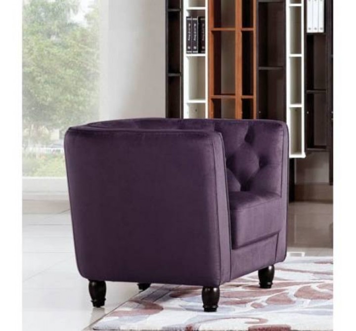 Diamond Sofa Bellini Button Tuft Fabric Chair - PURPLE