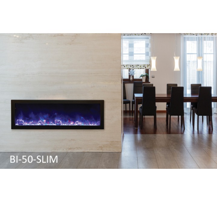 50″ Slim Electric Built-in w/ Black Steel Surround