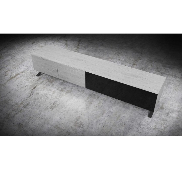 Influencer 90" TV Stand - Grey Oak - Top Angled