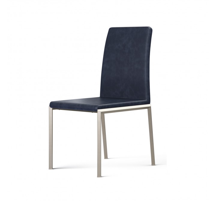 B-Modern Social Dining Chair - Gray Stainless Perspective