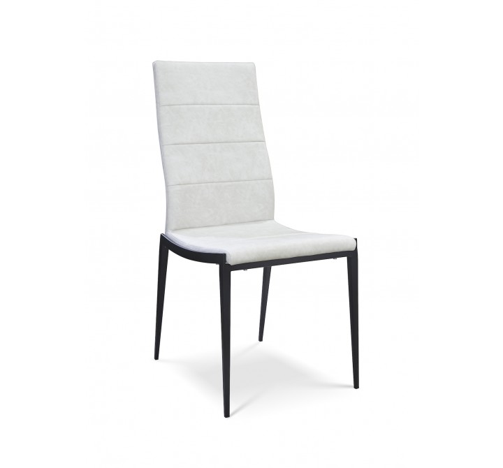 B-Modern Soiree Dining Chair- White Black Steel Perspective