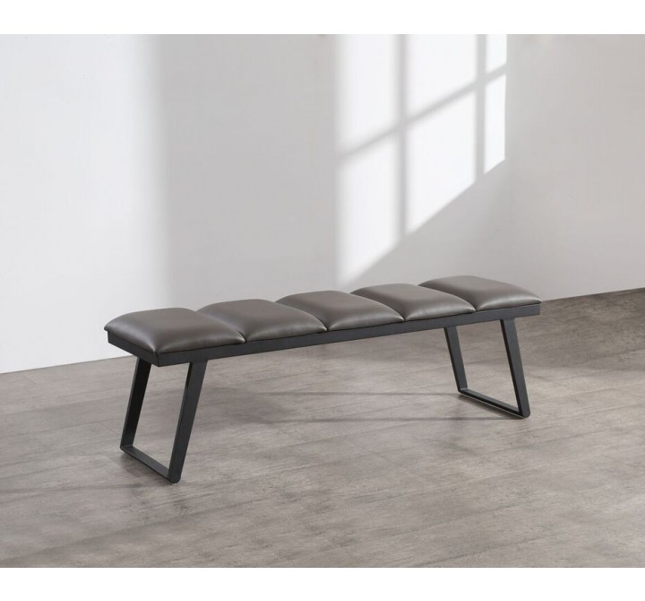 Ethan Bench Dark Grey Faux Leather Bench - Lifestyle