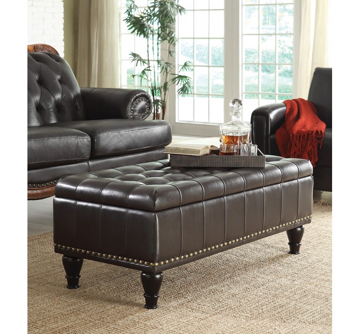 Caldwell Storage Ottoman - Espresso