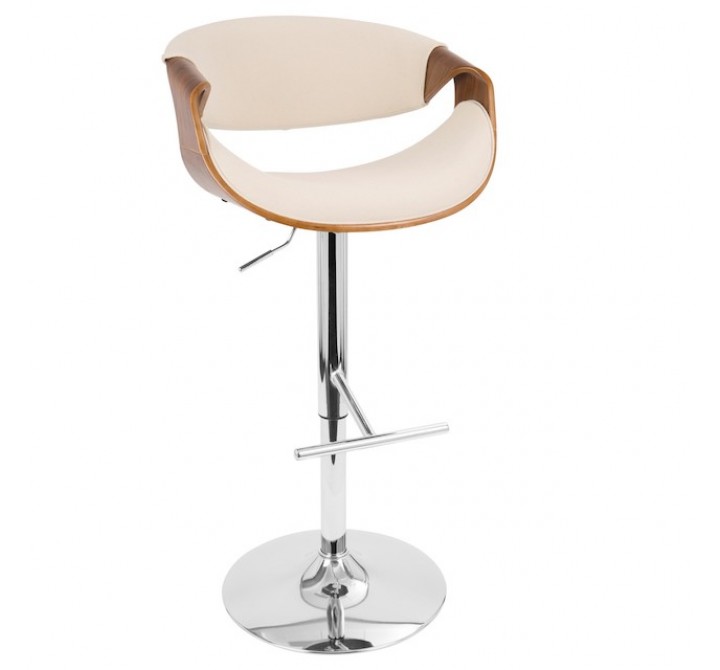 LumiSource Curvo Barstool - Cream - Perspective