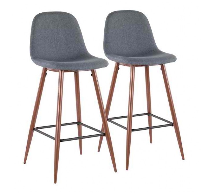 LumiSource Pebble Barstool - Set of 2 - BLUE