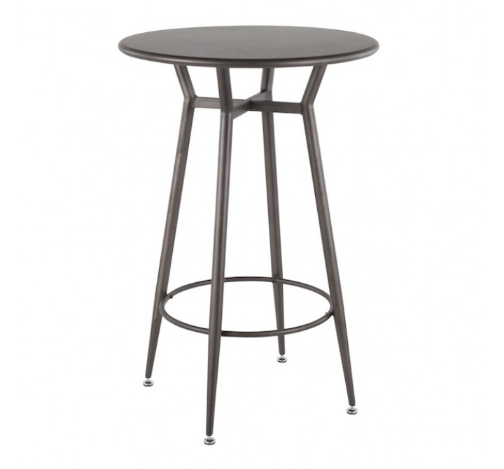 LumiSource Clara Round Bar Table - Antique