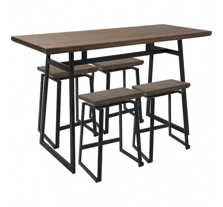 LumiSource Geo Counter Set - Black + Brown - Perspective