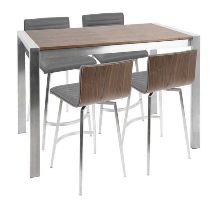 LumiSource Mason Counter Set - Walnut + Grey