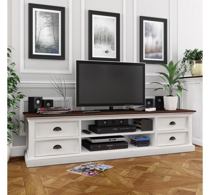 Halifax Accent TV Unit With 4 Drawers And 2 Open Shelves Lifestyle