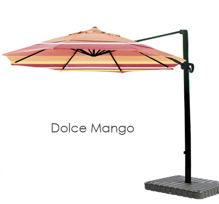 California Umbrella 11' Cantilever Umbrella Crank Lift Multi Positon Tilt Bronze - Sunbrella