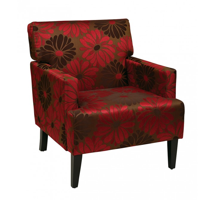 Carrington Arm Chair - Red with Pattern