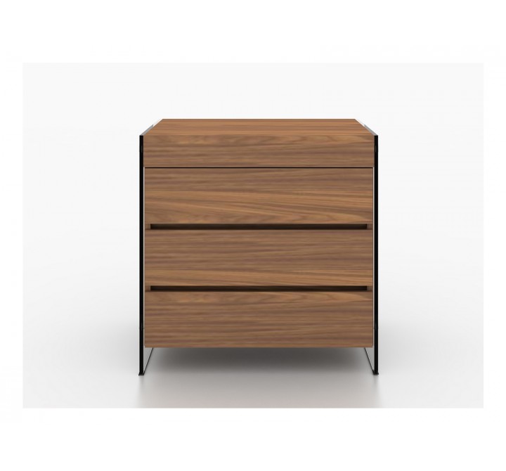 Casabianca IL VETRO Dresser In Walnut Veneer With Glass - Front