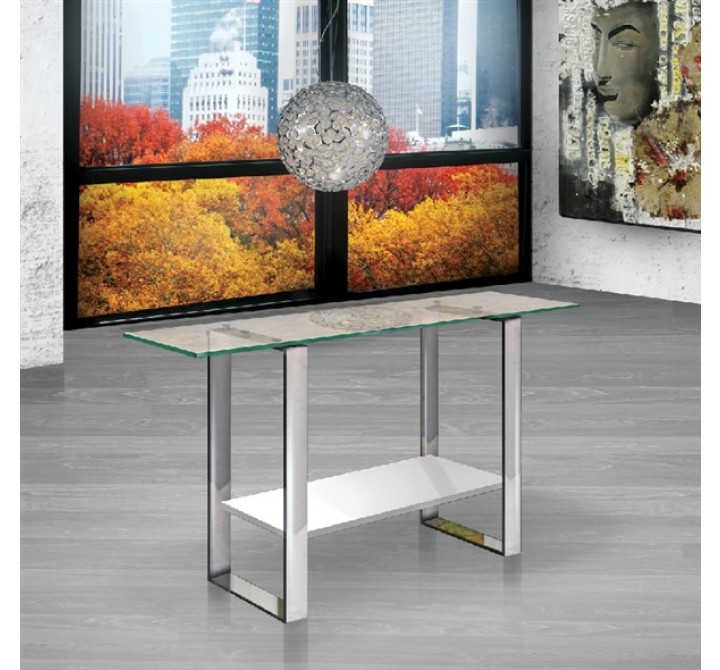 CLARITY Collection High Gloss White Lacquer Console Table