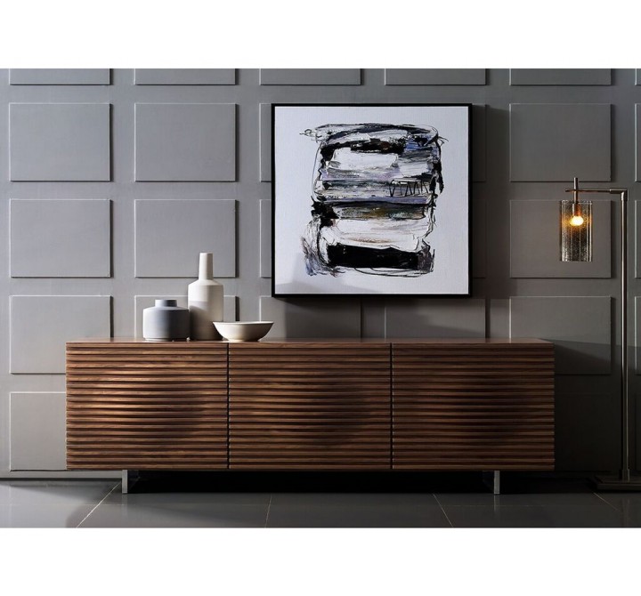 MOON Walnut Veneer Entertainment Center - Lifestyle