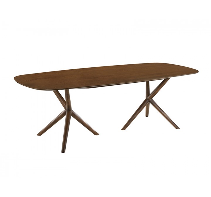 Casabianca CALICO Dining Table In Walnut Veneer - Angled