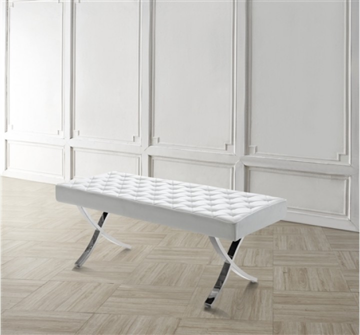 LOFT Collection White Eco-Leather Bench