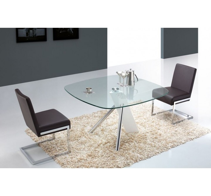 FONTANA Brown Eco-leather Dining Chair - Lifestyle