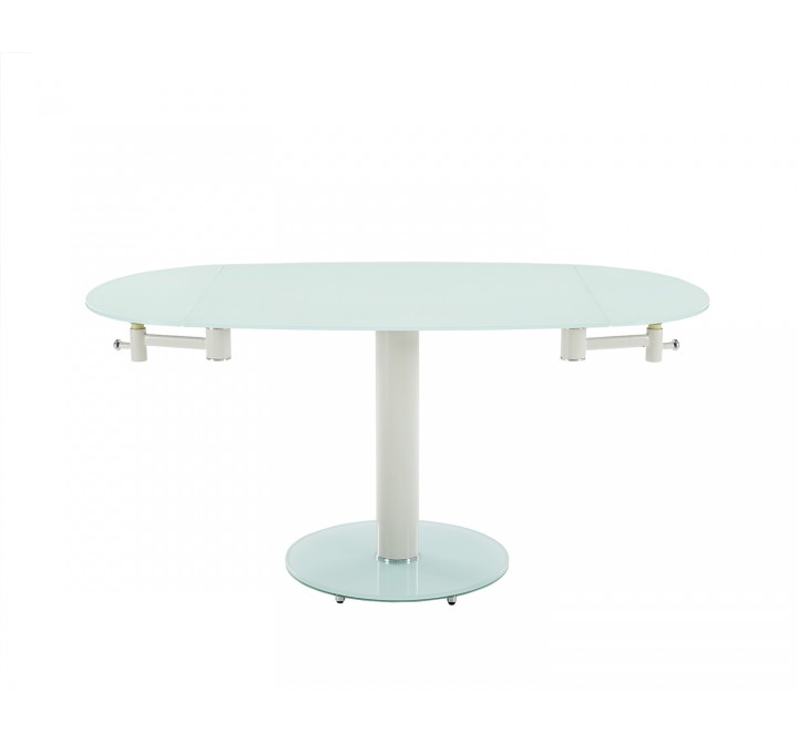 Thao Dining Table In White Tempered Glass - Front