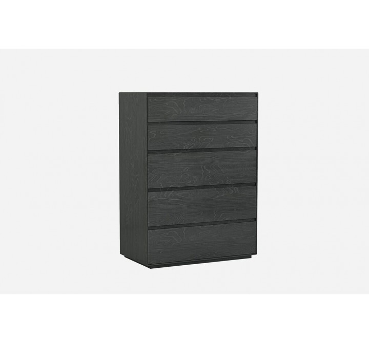 Malibu Chest Of Drawers High Gloss Grey With 5 Self Close Drawers
