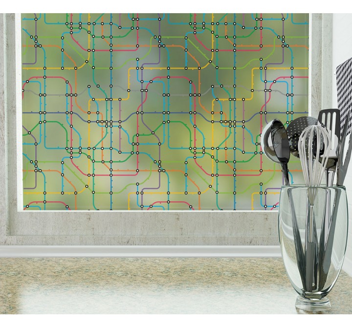 Odhams Press Transit Frosted Non-Adhesive Decorative Window Film - Privacy Cling Film