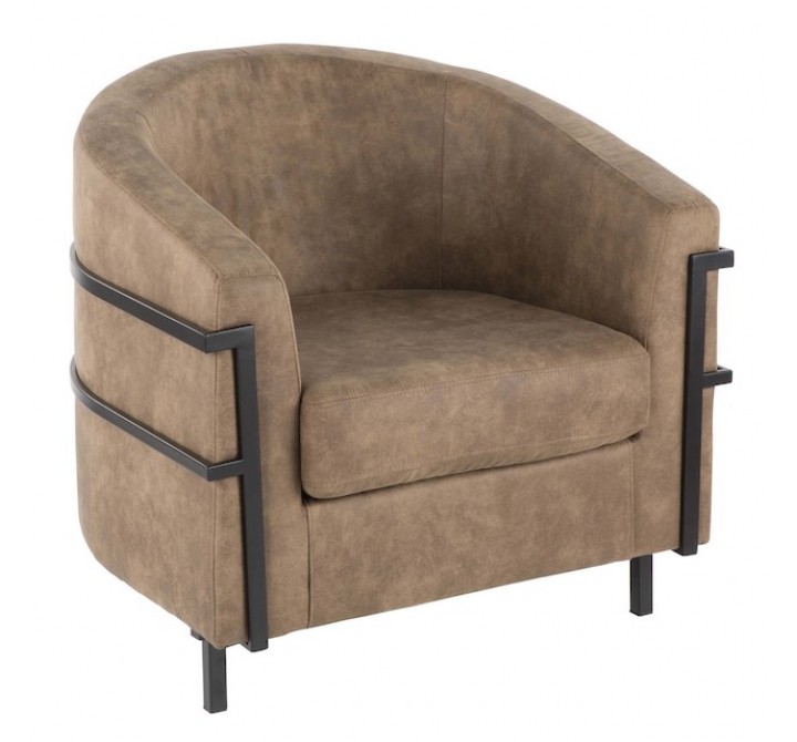 LumiSource Colby Tub Chair - BROWN - Perspective