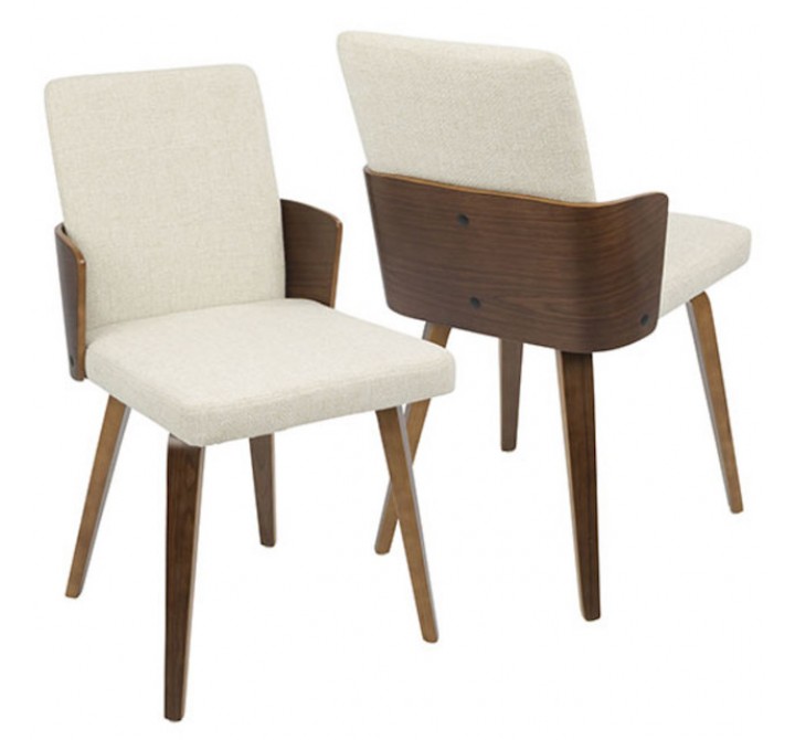 LumiSource Carmella Dining Chair - Set of 2 - CREAM 