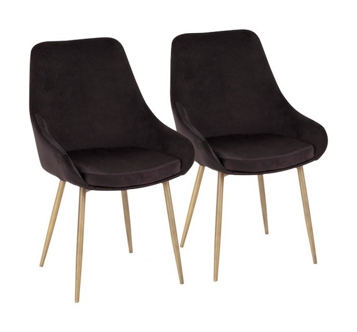 LumiSource Diana Chair - Set of 2 - BLACK