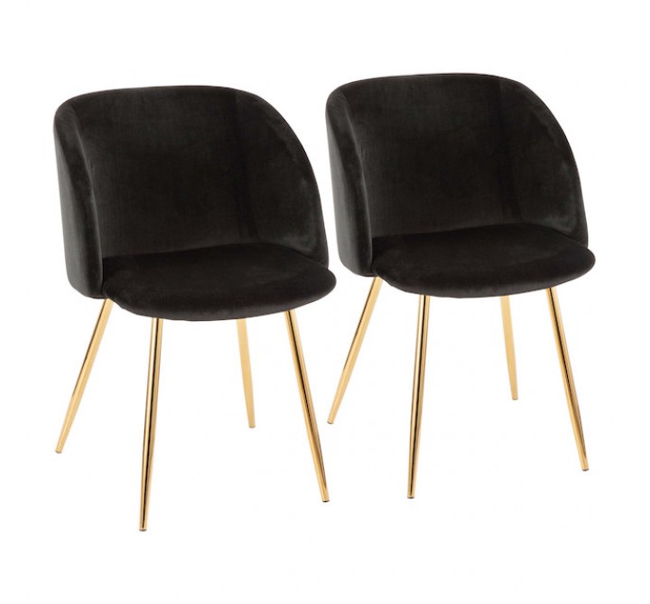 LumiSource Fran Chair - Set of 2 - BLACK 