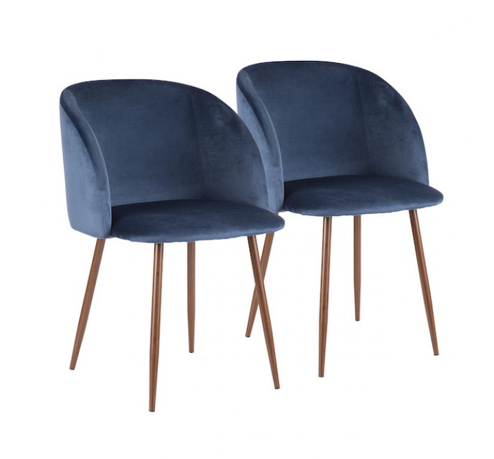 LumiSource Fran Dining Chair - Set of 2 - BLUE 