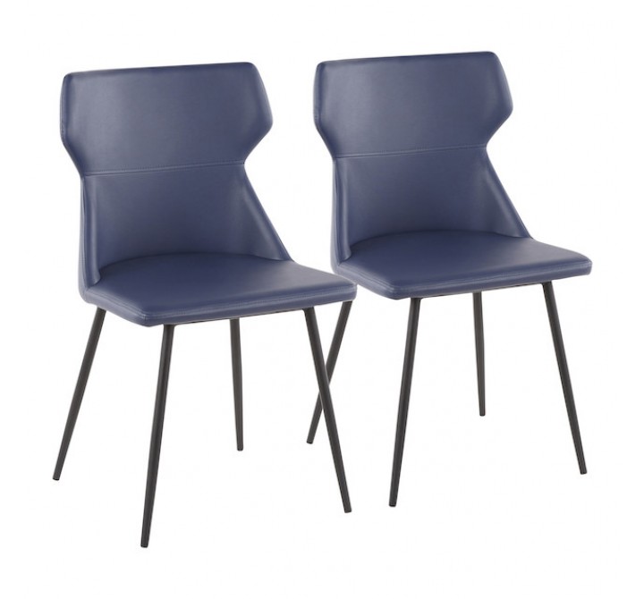 LumiSource Hex Chair - Set of 2 - BLUE 