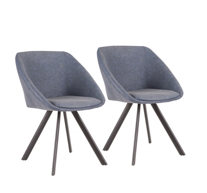 LumiSource Matisse Chair - Set of 2 - BLUE 