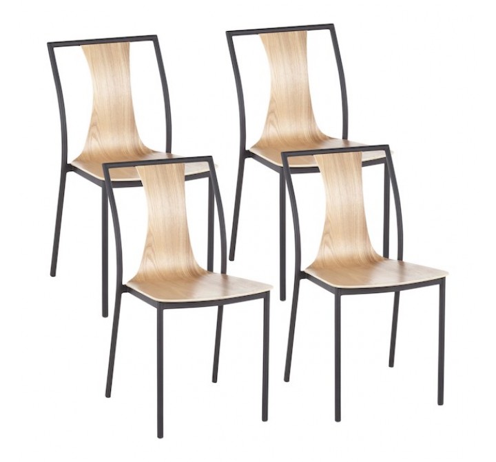 LumiSource Osaka Chair - Set of 4 - NATURAL 