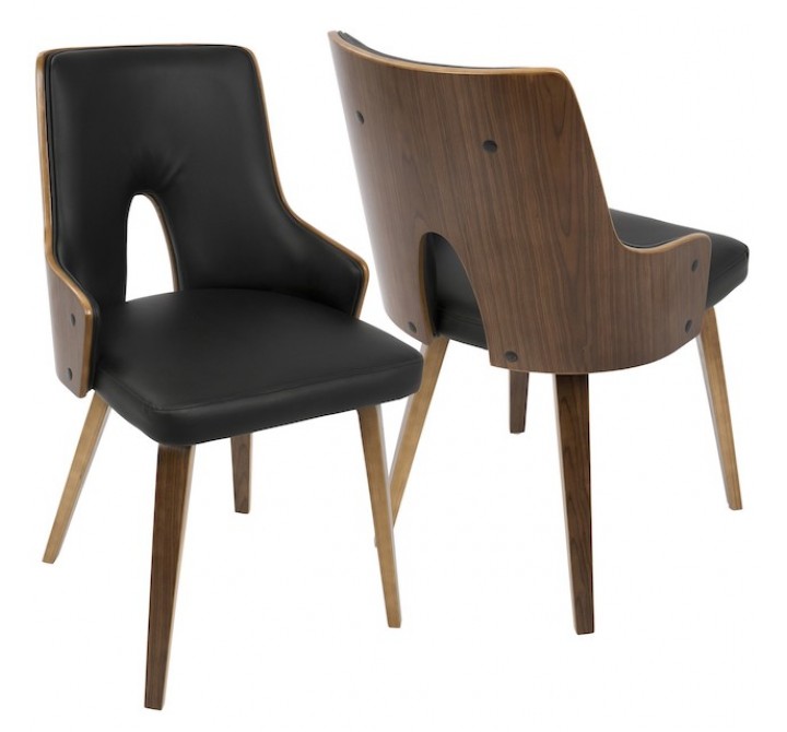 LumiSource Stella Chair - Set of 2 - BLACK