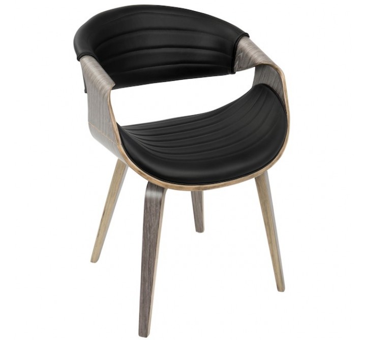 LumiSource Symphony Chair - Light Grey + Black - Perspective