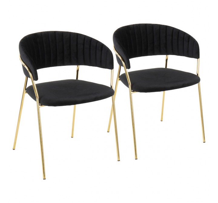 LumiSource Tania Chair - Set of 2 - BLACK 