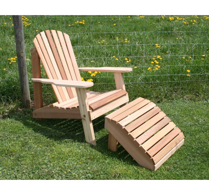Cedar American Forest Adirondack Chair & Footrest Set