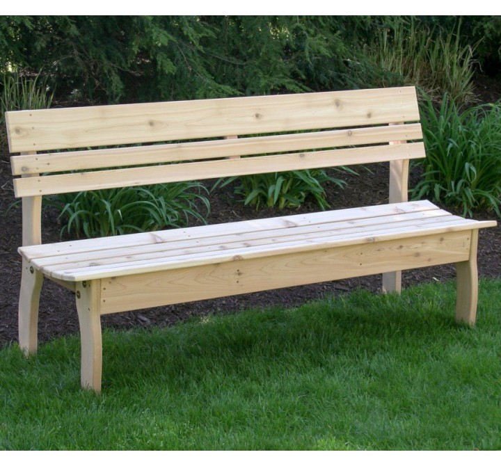 32" Red Cedar Chickadee Backed Bench