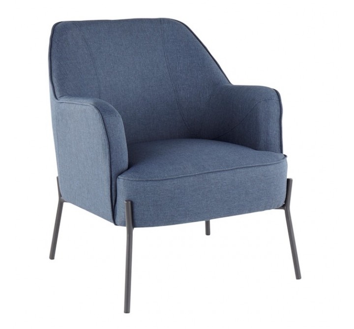 LumiSource Daniella Accent Chair - BLUE - Perspective
