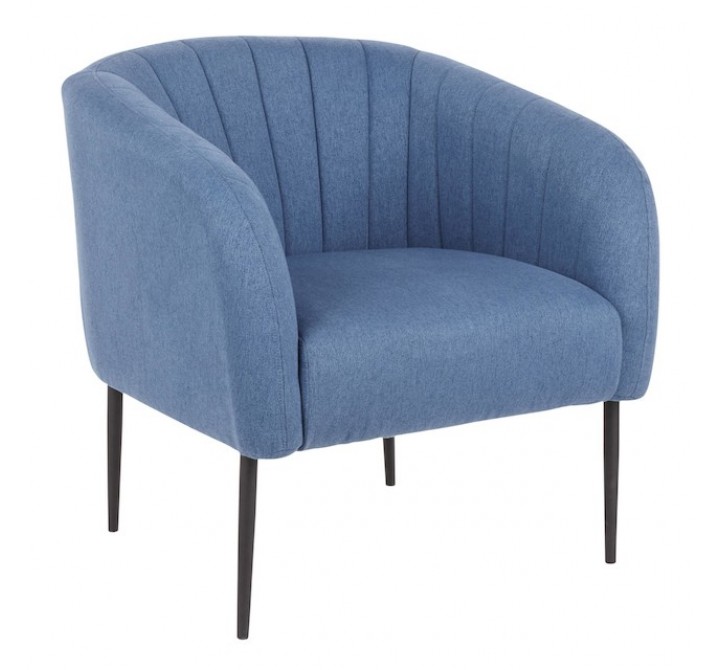 LumiSource Renee Accent Chair - BLUE FABRIC - Perspective