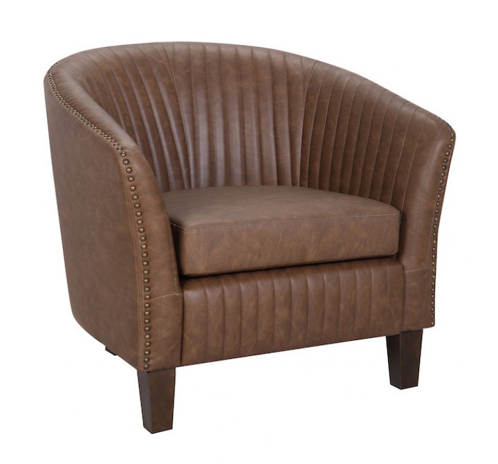 LumiSource Shelton Club Chair - BROWN - Perspective