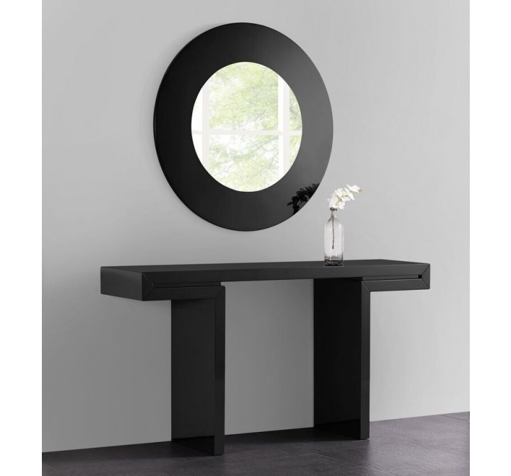 Delaney Console In High Black - Lifestyle