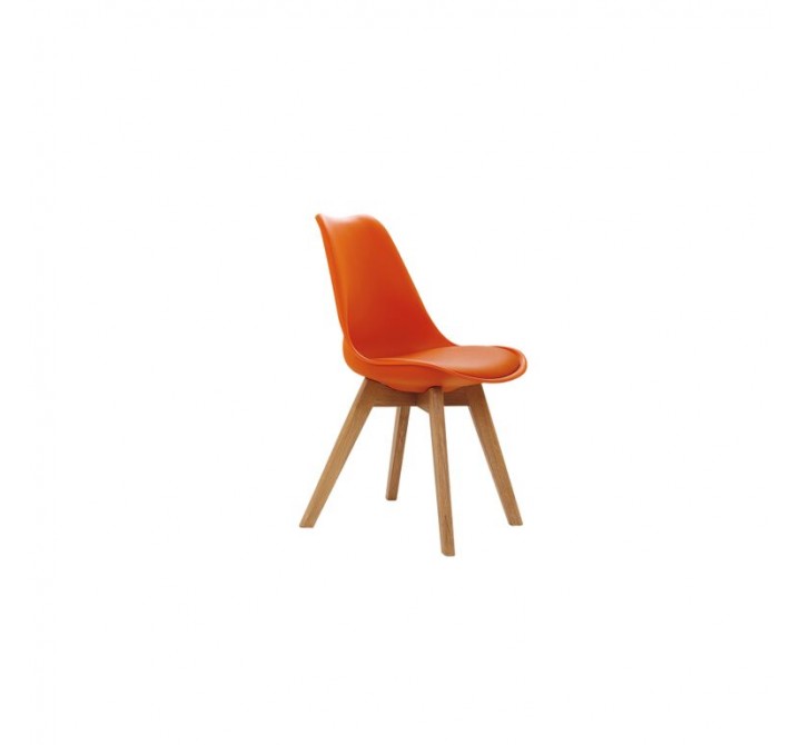 Diamond Sofa 2-Pack Retro Inspired Dining Chairs with Solid Oak Frame - Orange Leatherette